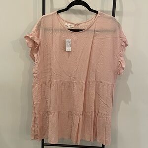 Maurices Blush Pink Ruffle Sleeve Blouse